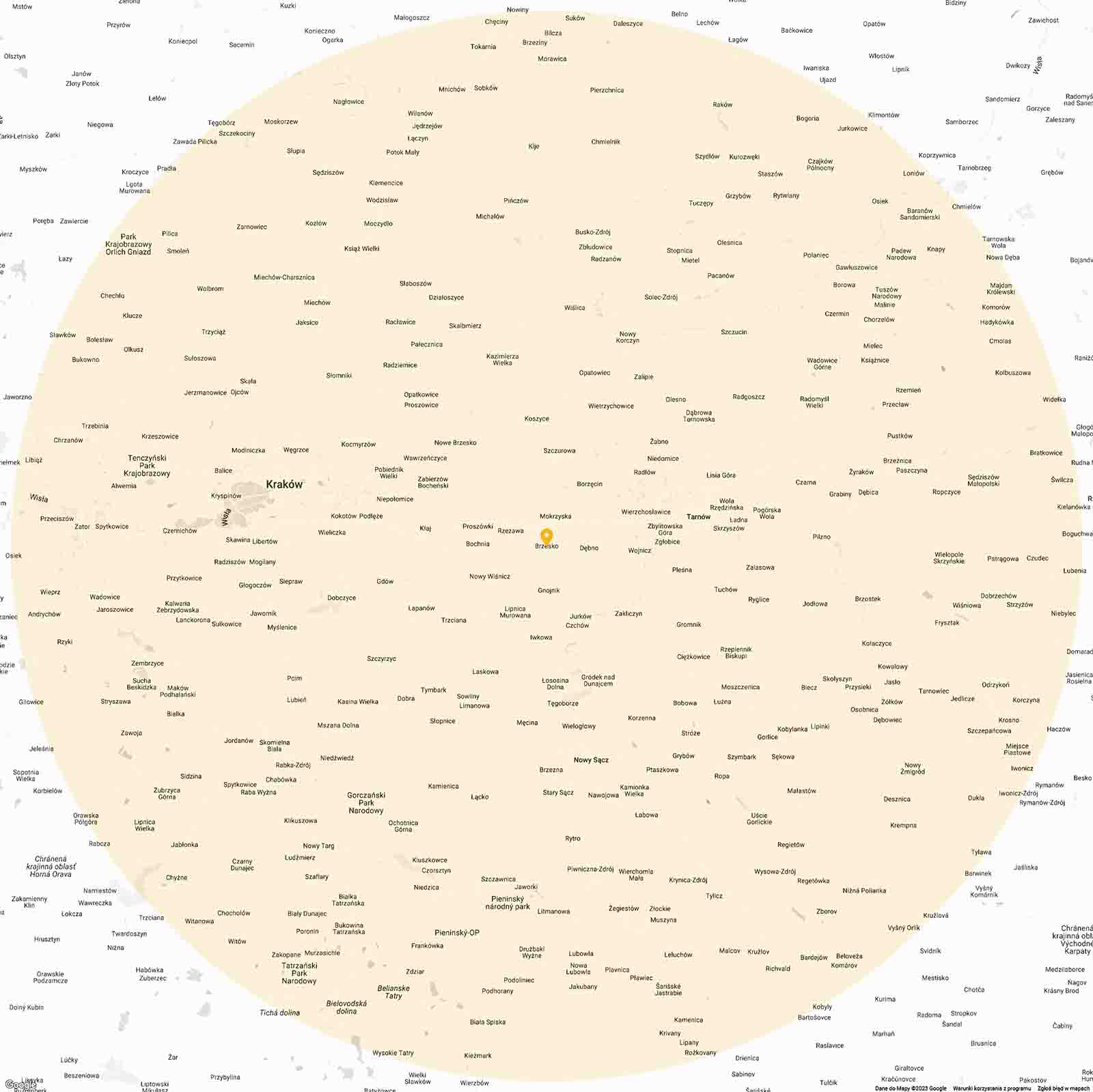 Mapa obszaru działania